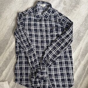 Women’s Soft Joie Navy and White Plaid Shirt. Excellent condition like new